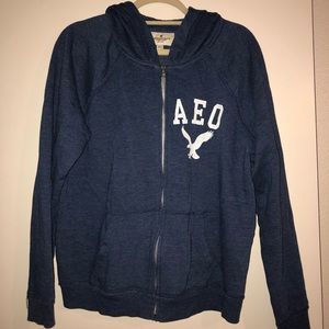 American Eagle blue zip up hoodie